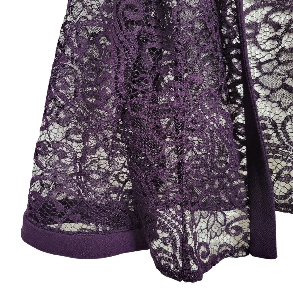 Maya Brooke Size 16 Jacket Whimsigoth Sheer Layer Lace Open Cardigan Purple - Picture 7 of 8
